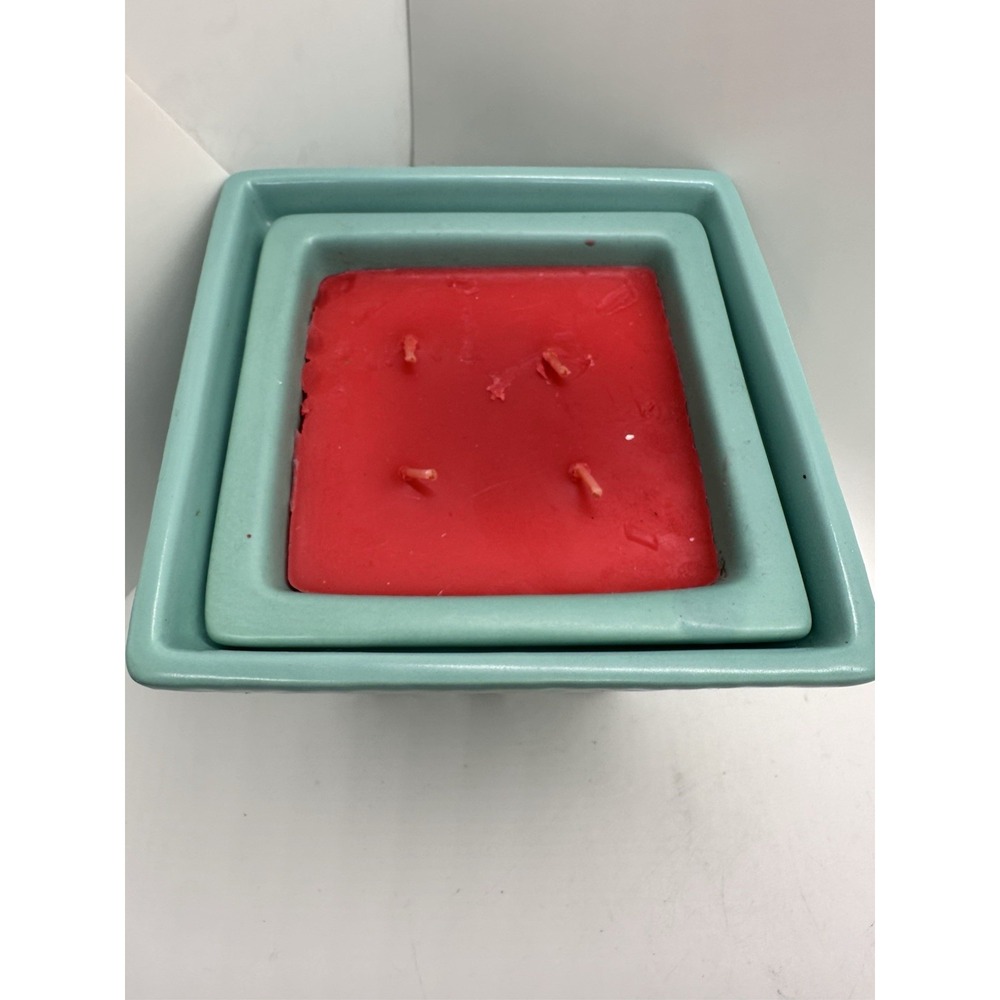 HomeWorx Harry Slatkin Farmstand Apples Square‎ Ceramic Candle 4 Wick